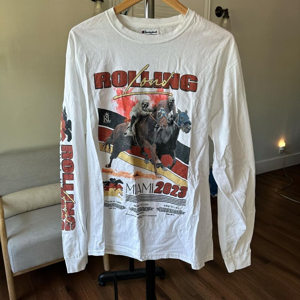 Unisex Rolling Loud Champion Authentic Athleticwear Horse 2023 Long Sleeve L